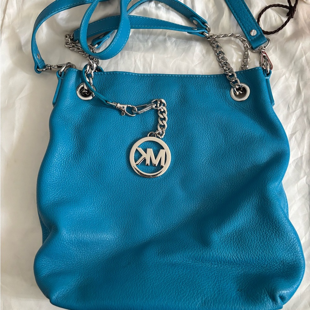 Michael Kors Teal Leather Shoulder Bag